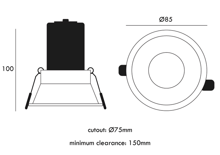 Litech 10W Bathroom Downlight