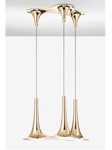 Nafir 3 Light Pendant - Pink Gold